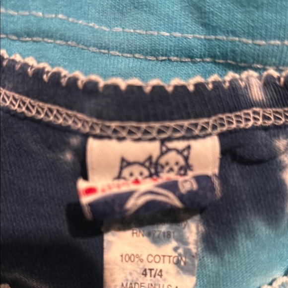 KIDDY KATS EUC GIRLS TIE DYE BLUE COTTON DRESS TANK SUMMER WHITE SIZE 4T 4 - Picture 3 of 4